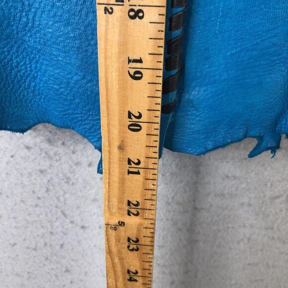 Silver Mesa Vest Womens Medium Blue Leather Cowhide Rhinestone Western Boho - Picture 4 of 16